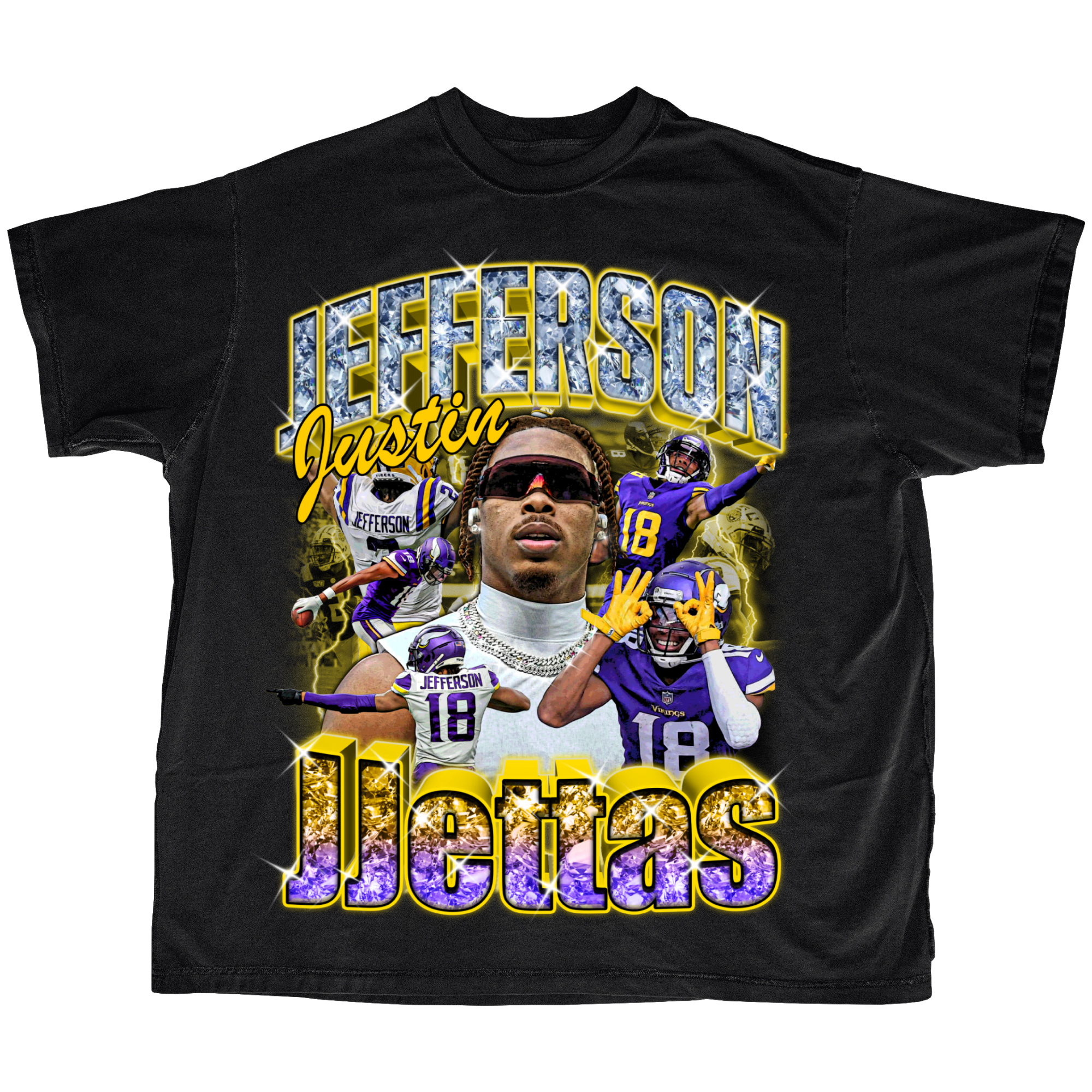 Justin Jefferson Graphic Tee - Vintage Bootleg Tee